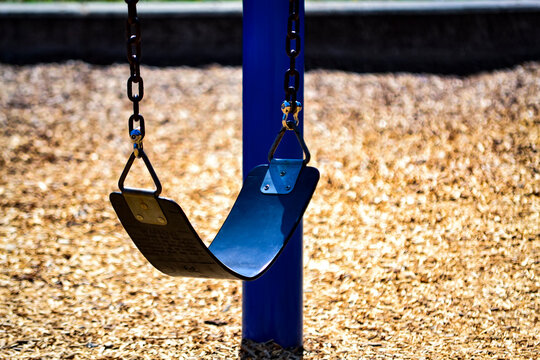 Swing on the Playground - Swing at Empty Children's Playground