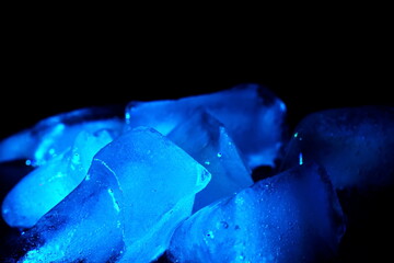 ice on a dark background
