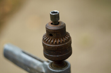 Photo of vintage manual drill chuck
