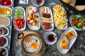 Traditional delicious Turkish breakfast