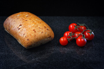 Italian Sun-dried Tomato Ciabatta with fresh cherry tomatoes