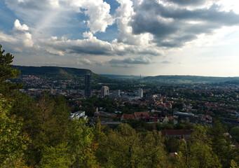 Viewpoint in jena at summer at autumn from landgrafen