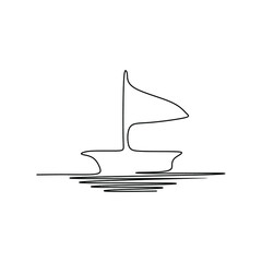 Fototapeta premium continuous line drawing of boat art