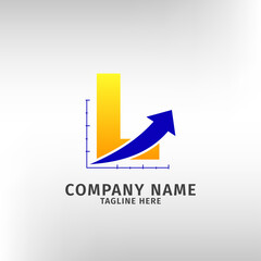 letter L traffic sales icon logo template for marketing company and financial or any other business