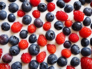 Hausgemacht - leckere Obsttorte mit Blaubeeren, Erdbeeren und Himbeeren