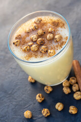 Boza or Bosa, traditional Turkish drink with roasted chickpea