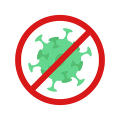 covid 19 virus with ban design of 2019 ncov cov and coronavirus theme Vector illustration.