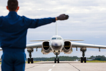 Taxiing to the Parking lot after the flight. Russia, Ryazan region, August 2019