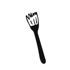 Obraz premium Single hand drawn paint brush for painting walls. Doodle isolated on white background. Vector illustration.