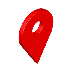 Map red pointer 3d pin. Location symbols  vector. Web location point, pointer 3d arrow mark illustration on a white background