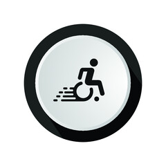 Speedy Wheelchair in circle. Vector illustration. Speedy Wheelchair line Icon