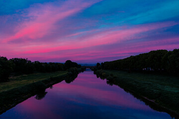 Fototapeta na wymiar River after sunset
