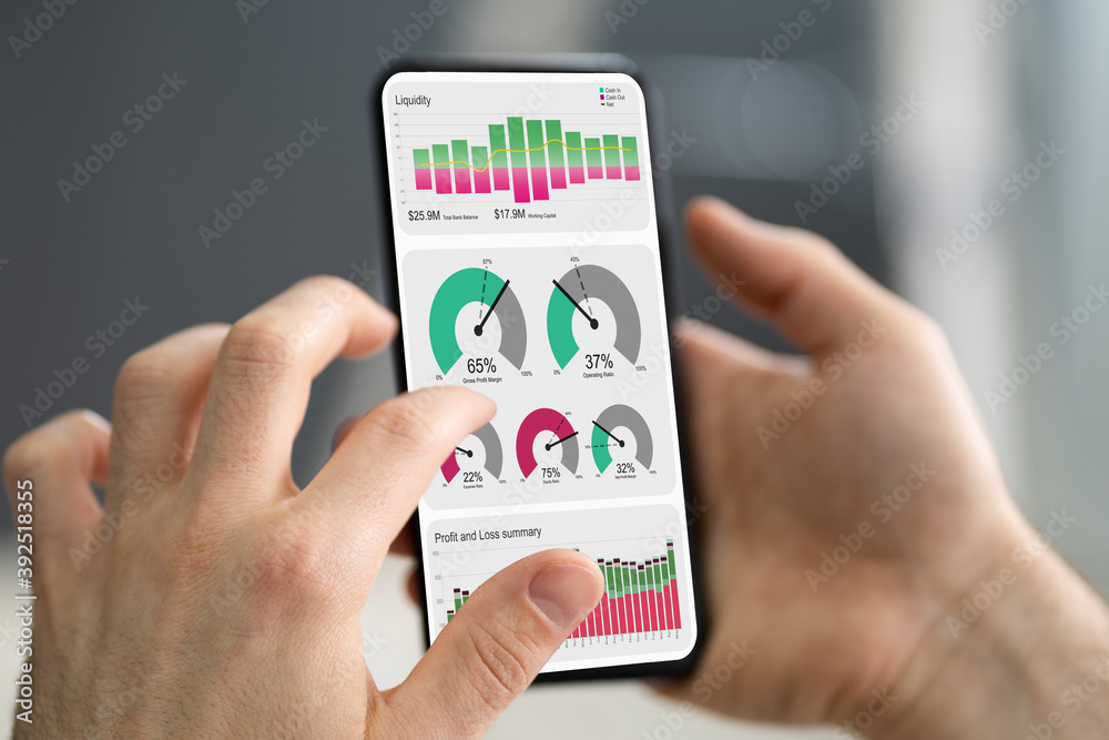 Aufkleber predictive business kpi data technology dashboard
