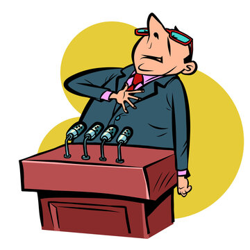 proud important speaker man on the podium