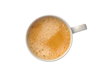Cup with coffee, top view