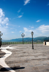 Viewpoint over Diano Valley, part of the Cilento National Park, from the old village of Teggiano, Salerno, Italy © Tony
