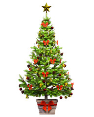 Christmas tree with toys.