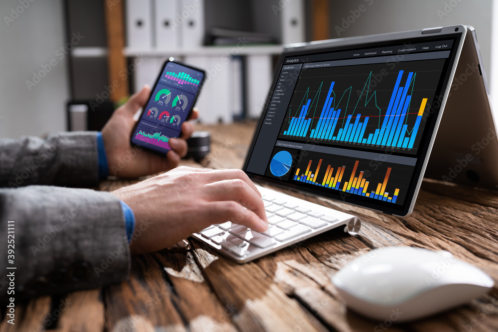 Poster mobile kpi analytics dashboard