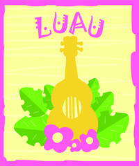 Cute Tropical Luau Party Invitation Design Template