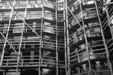 old ruined residential building. emergency housing
