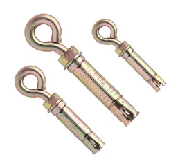 Anchor bolt with ring. Anker with ring for concrete construction. Bulk hardware, steel eye bolt with shield anchor M12, M10, M8, M6