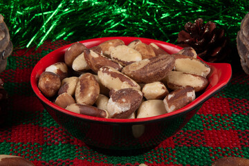 Chestnuts traditional Christmas food. Christmas Party Decoration.