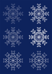 Fototapeta na wymiar A set of isolated vector snowflakes for design