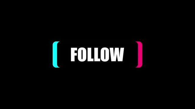 Follow. Button subscribe to channel, blog and popular social media. Marketing animation motion graphic video.4K