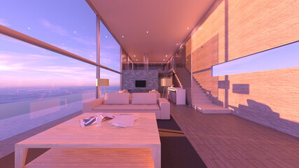 3D rendering of Inside the house