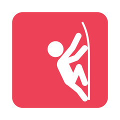 Athlete silhouette symbol on isolated background. Sport icon