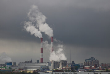 factory pipes in the city