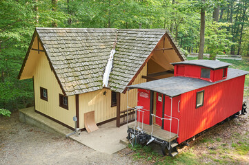 Red Caboose and Train Station