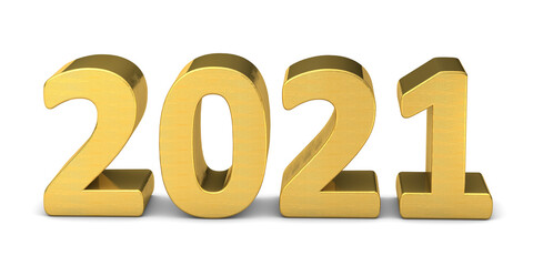 New year text gold 2021 3d rendering