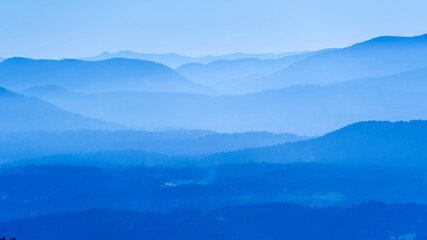 Blue light over the Cowichan Bay in British Columbia, Canada