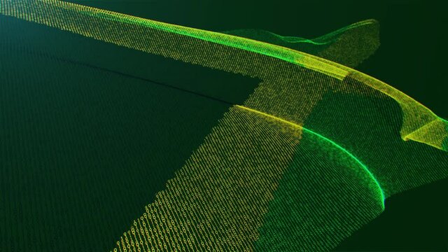 3d render. Jamaica digital flag with binary code texture flies in the wind. Seamless loop.