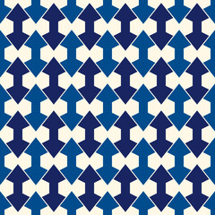 Geometric seamless pattern. Minimal style print. Arrows, pointers, cursors motif ornament. Simple geo shapes background