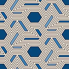 Contemporary geometric pattern. Geo ornament. Repeated figures. Modern background. Seamless surface abstract design. Minimalist wallpaper. Simple digital paper, textile print. Vector art