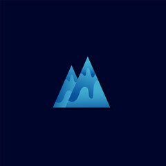 Fototapeta premium abstract gradient logo, blue mountain abstract logo