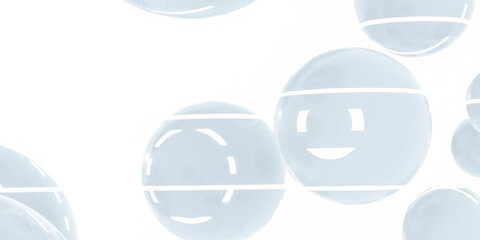 modern abstract white futuristic spheres balls 3d render illustration