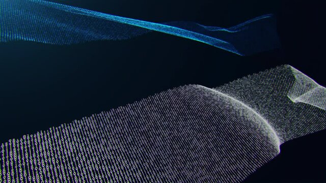 3d render. Estonia digital flag with binary code texture flies in the wind. Seamless loop.
