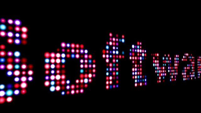 Software colorful led text dolly shot