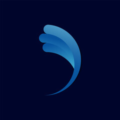 Obraz na płótnie Canvas blue waves abstract logo with gradations, can be used for company logos