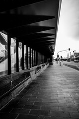 Black and white city streets