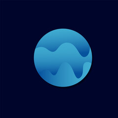 abstract gradient logo, blue water drop abstract logo