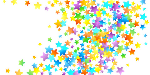 Rainbow Festive Confetti. Carnival Star Falling.