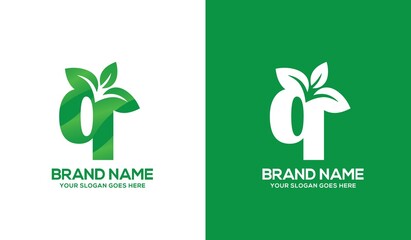 Creative Q Alphabet Nature Logo Design Concept