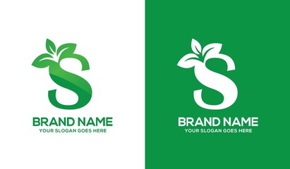 Creative S Alphabet Nature Logo Design Concept