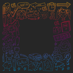 Concept of learning English. Flat design, vector pattern.