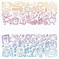 Fototapeta premium Concept of learning English. Flat design, vector pattern.