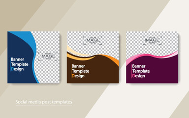 set banner social media post design,vector illustrations.